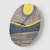 太陽と月の混沌としたスケッチzentangles ラージ壁時計 (傾斜)
