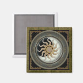 太陽と月の異教の車 マグネット (正面/裏面)