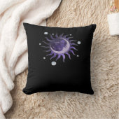 太陽と月の白いゴシック様式の魔女 クッション (ブランケット)