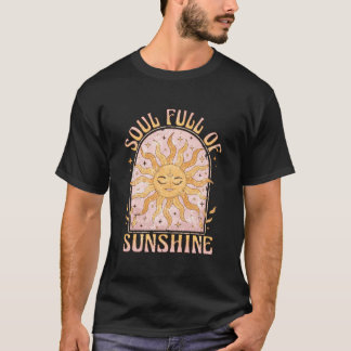 太陽と月の神秘的な天体デザイン ソウルフルサンシャイン Tシャツ