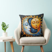 太陽と月の芸術的イラストレーション クッション (椅子)