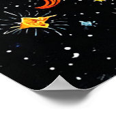 太陽と月の芸術的イラストレーション ポスター (角)