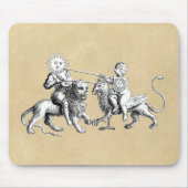 太陽と月の記号セピア マウスパッド (正面)