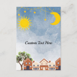 太陽と月の赤ちゃんシャワーを浴びる双子 エンクロージャーカード