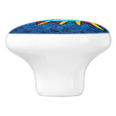 太陽と月の顔メキシコのスタイルセラミックノブ セラミックノブ (側面)