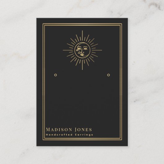 太陽と月の魔力スタッドイヤリングディスプレイカード 名刺 (正面)