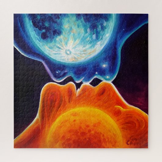 太陽と月キス ジグソーパズル (縦)