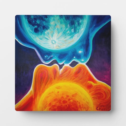 太陽と月キス フォトプラーク (正面)