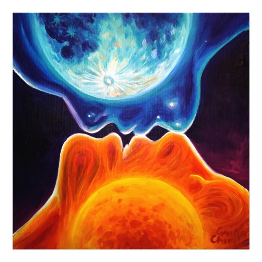 太陽と月キス フォトプリント            (正面)