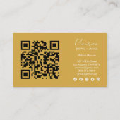太陽と月ボホゴールデンQRエレガントソーシャルアイコン 名刺 (裏面)