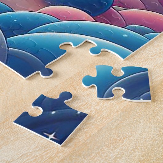 太陽と月抽象芸術 ジグソーパズル (側面)