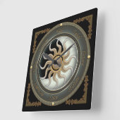 太陽と月異教の輪壁時計 スクエア壁時計 (傾斜)