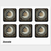 太陽と月輪異教の蔵書票 スクエアシール (シート)