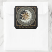 太陽と月輪異教の蔵書票 スクエアシール (バッグ)