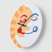 太陽と月顔 ラージ壁時計 (傾斜)