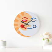 太陽と月顔 ラージ壁時計 (ホーム)