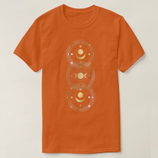 太陽と月1黒 Tシャツ (デザイン正面)
