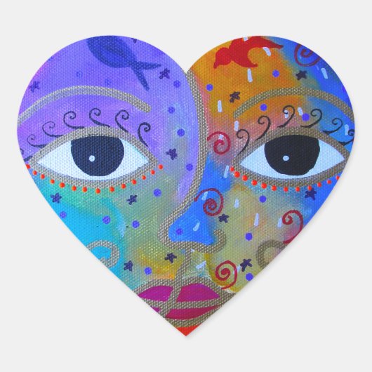 太陽と月/インと陽 ハートシール (正面)