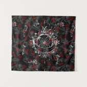 太陽と月、ウィッカ、魔女、異教のハロウィン タペストリー (正面(横))