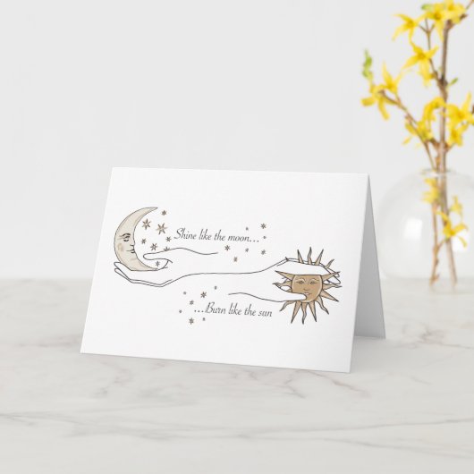 太陽と月 カード (黄色い花)