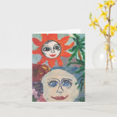 太陽と月 カード (黄色い花)