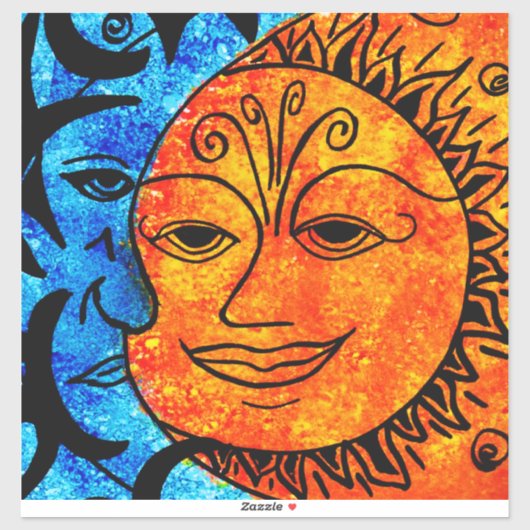 太陽と月 シール (シート)