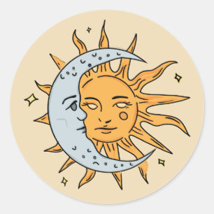 太陽と月 ラウンドシール