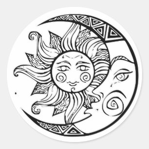 太陽と月 ラウンドシール