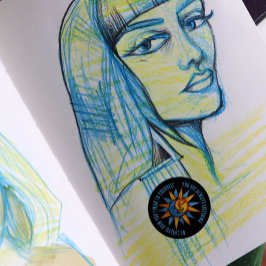 太陽と月 ラウンドシール