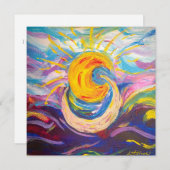 「太陽と月」勇気付けられるフラットカード ノートカード (正面/裏面)