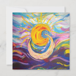 「太陽と月」勇気付けられるフラットカード ノートカード