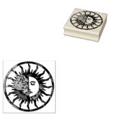 太陽と月 – 青い緑+あなたのバックグラジャー。 ラバースタンプ (押印)