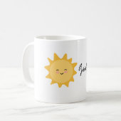 太陽と朝のデザインを持つマグカップ コーヒーマグカップ (正面左)