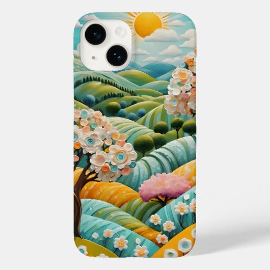 太陽と木と花iPhoneケース Case-Mate iPhoneケース (裏面)