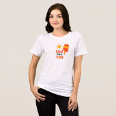 太陽と楽しみ - 明るい夏のバイブス ステッカー トライブレンドTシャツ (正面全面)