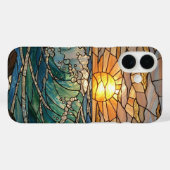 太陽と波のステンドグラスの錯覚 Case-Mate iPhoneケース (裏面 (横))