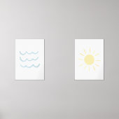 太陽と波の壁のアートセット2ポスター (正面)