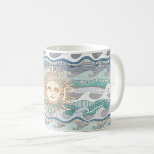 太陽と波 コーヒーマグカップ