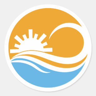 太陽と波 ラウンドシール