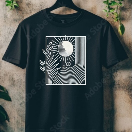 太陽と波 Tシャツ