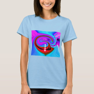 太陽と海への小石の道が可愛い Tシャツ