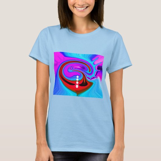 太陽と海への小石の道が可愛い Tシャツ (正面)