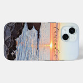 太陽と海黄金の日没の名前の写真 Case-Mate iPhoneケース (裏面 (横))