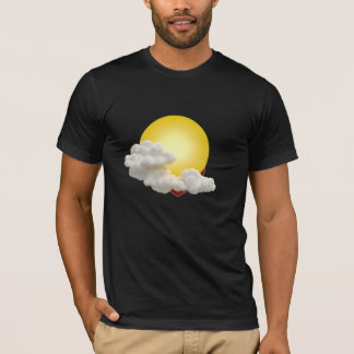 太陽と白の雲 Tシャツ
