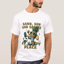 太陽と砂とサッカー Tシャツ