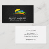 太陽と色付きブ絵を描ラシ 名刺 (正面/裏面)