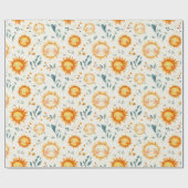 太陽と花ベビーギフトラッピング紙 ラッピングペーパー (フラット)