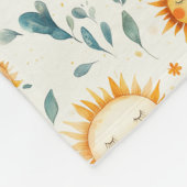 太陽と花ベビー贈り物 フリースブランケット (角)