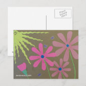 太陽と花 – スクラップブック ポストカード (正面/裏面)