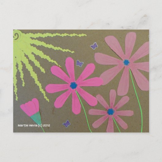 太陽と花 – スクラップブック ポストカード (正面)